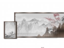 新中式屏风景墙