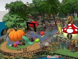 儿童乐园景观规划设计SU模型下载