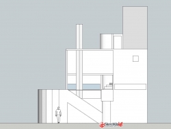 Gwathmey House住宅建筑设计SU模型下载