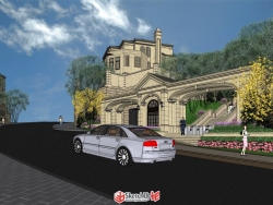 西方新古典别墅建筑规划景观设计SU模型下载