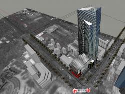 超高层办公商场建筑设计SU模型下载