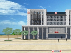 郴州市档案馆建筑设计SU模型方案下载