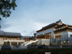 中式艺术中心古典建筑群SU模型