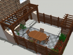 小庭院景观设计SU模型下载