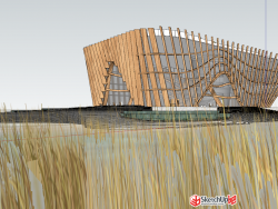 云南某地的农耕博物馆建筑设计投标方案SU模型下载