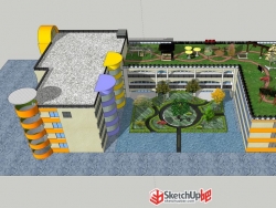 幼儿园景观建筑设计SU模型下载