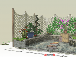 庭院花园景观规划设计SU模型下载