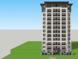 新中式洋房住宅建筑SU模型
