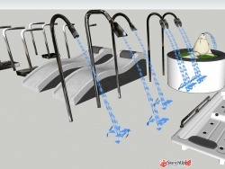温泉水疗设施SU模型