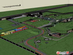 小区规划景观设计SU模型下载