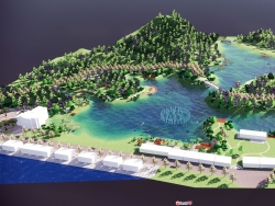 湿地湖景观设计SU模型下载