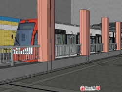 地铁及地铁站室内SU模型下载