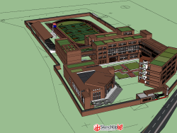 杏园中学建筑设计SU模型下载