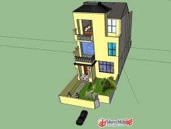 华夏幸福的孔雀城别墅建筑设计SU模型下载