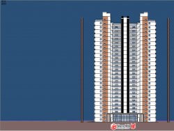 一栋高层住宅建筑SU模型下载