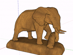 大象雕塑动物模型SU模型下载