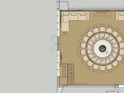 食堂包间SU模型下载
