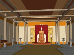 古典建筑宫殿室内设计大厅SU模型下载