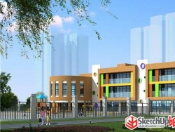 留芳幼儿园建筑设计SU模型分享
