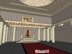 西欧神殿王座古典建筑SU模型下载