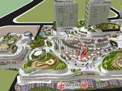 广业商业综合体建筑景观设计SU模型分享