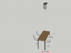 桌椅和灯