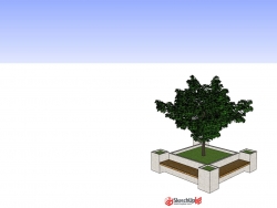 现代风格树池模型
