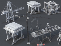 【模型分享】21种塔式集装箱港口起重机三维模