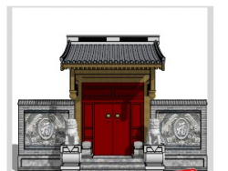 分享一个中式门楼模型