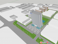 分享一个工业园模型办公建筑停车楼
