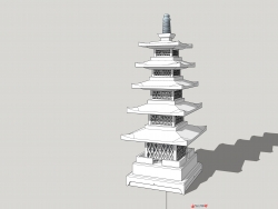 中式五层方塔