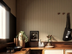 简约木质厨房橱柜及小场景