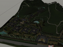 江西东林寺安养院模型，实际项目，夜景