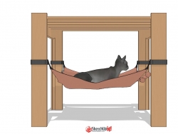 木制猫用吊床架 带材质贴图