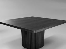 [现代圆桌]侘寂风现代轻奢实木黑色桌子