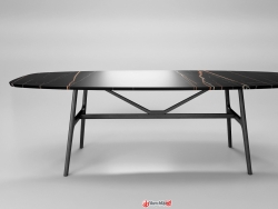 [现代石桌]侘寂风现代轻奢大理石雅黑桌子