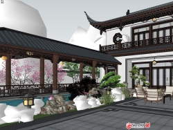 中式庭院建筑设计模型