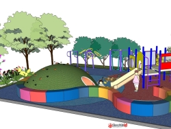 屋顶花园 - 休憩亭+儿童活动区