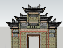中式古建筑大门-牌坊