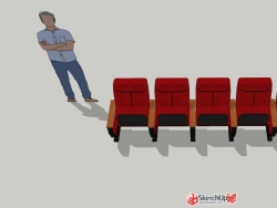 电影院排椅SU模型分享（求吧币）