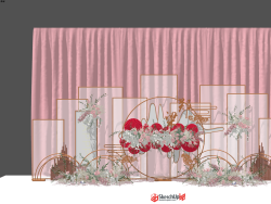 新中式婚礼背景装饰墙