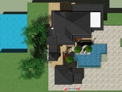 带泳池的现代别墅模型分享