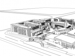 学校SU模型下载 素雅中学教学楼建筑规划设计