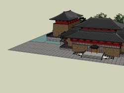 分享一个唐朝古建模型