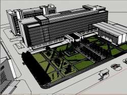 空港综合办公楼带商务楼的模型