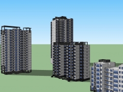 毕业设计中做的几个住宅和公寓的模型 比较细致 规划用