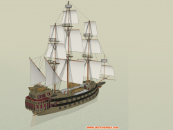 分享一个飞行器和海帆船精致模型