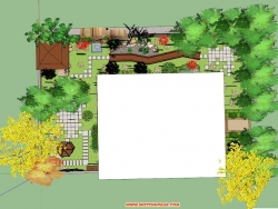 自己设计的一个别墅小花园，木有建筑，求高人指点。