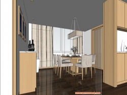 住宅室内设计SU模型 现代简约风格室内模型