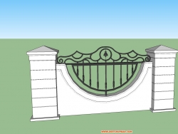 一个围墙标准段和俩欧式花钵